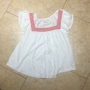 White Blouse with cute coral design